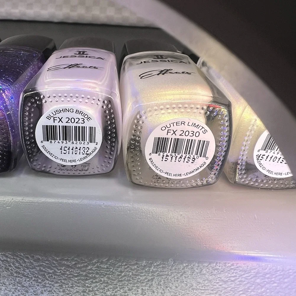 Jessica Effects ‎ Lacquer Polish, Lot Of 6 Glitter/Sparkle Combo Strengths Nails